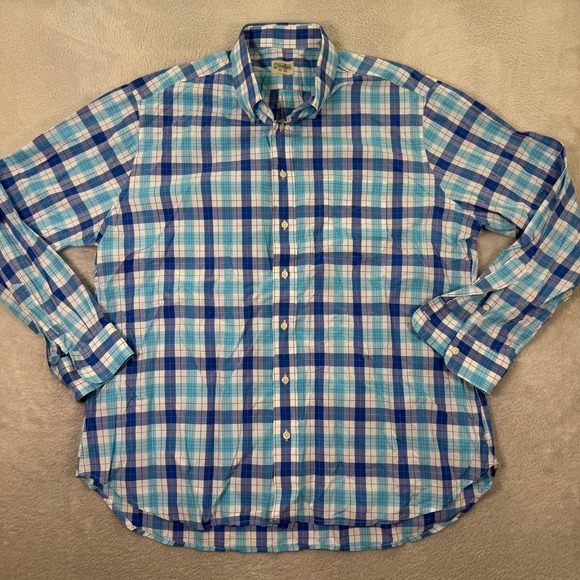 Gitman Bros. Other - Gitman Bros Mens 2XL Plaid Button Down Long Sleeve Shirt Made in USA Preppy EUC